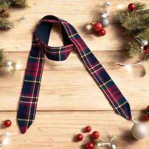 Vintage Pendleton Tartan Plaid Wool Thin Fashion Scarf Red Blue Winter Christmas